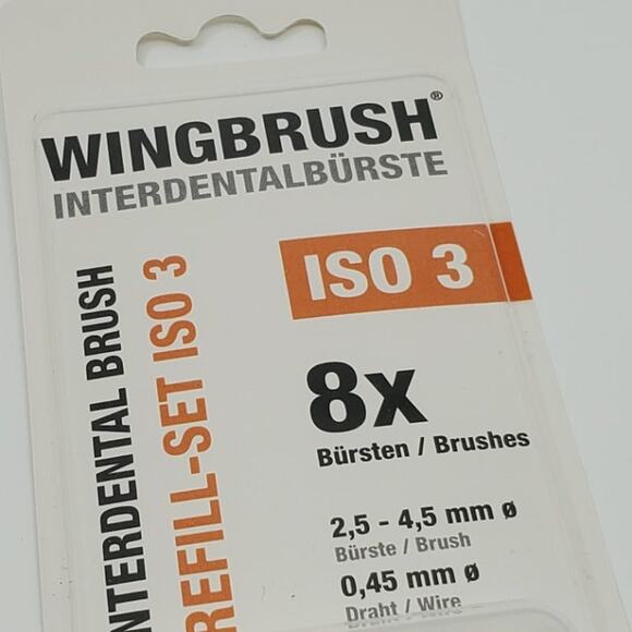 Wingbrush 8X Interdental Brush Heads Attachments Refill Set ISO3 New - Picture 4 of 9